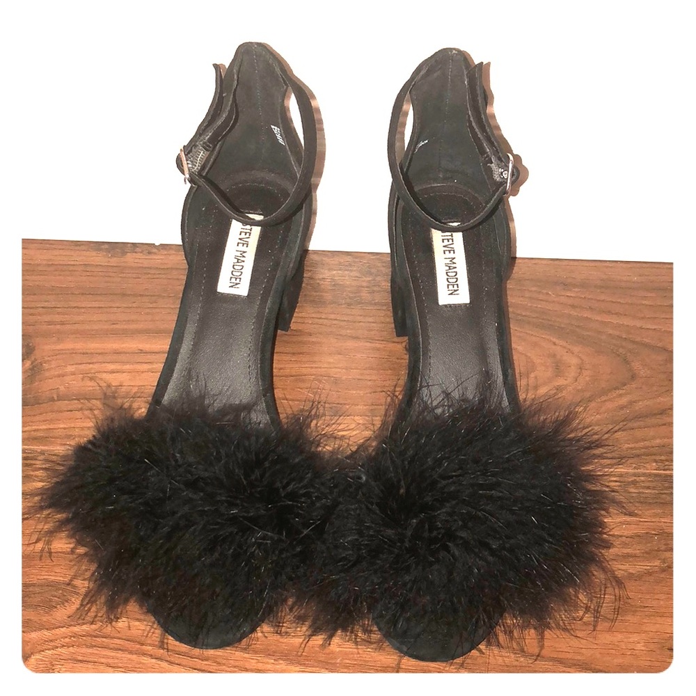 STEVE MADDEN Black Ankle Strap - IRENEE sz 9